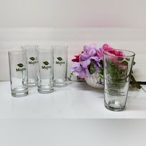 Mojito Libbey Mint Leaf Highball & Mixer Cocktail Glasses